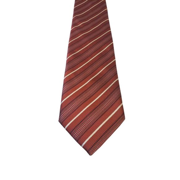 Vispo Gravatte Luxury Mens Necktie Tie Red White Striped Business‎ Suit Church - Picture 1 of 12